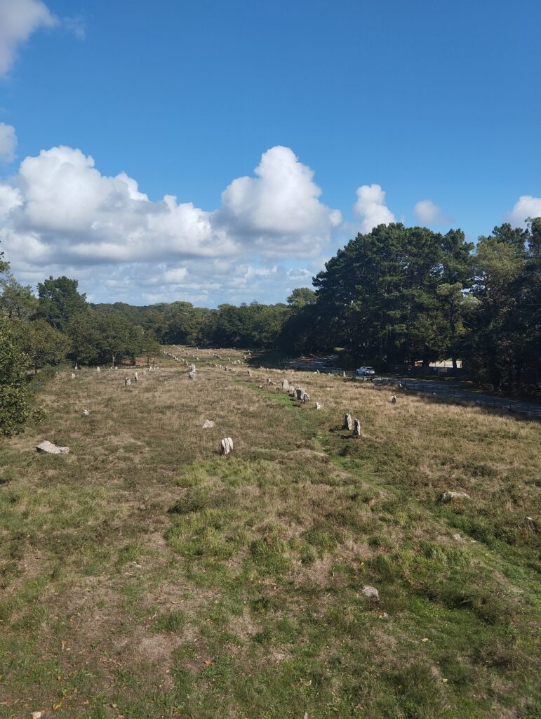 photo des alignements de carnac avec vue sur les menhirs